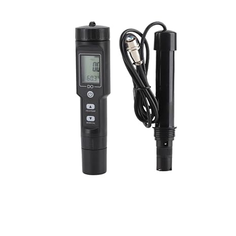 Dissolved Oxygen Meter Detachable Probe Digital Screen Display Dissolved Oxygen Sensor For Aquarium Experiment Research(Without Backlit)