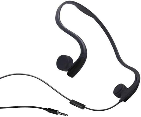 Wired Open-Ear Bone Conduction Headphones with Microphones - 3.5Mm Outdoor Sports Lightweight Stereo Noise Reduction Headsets, for Gym Running Cycling,Black