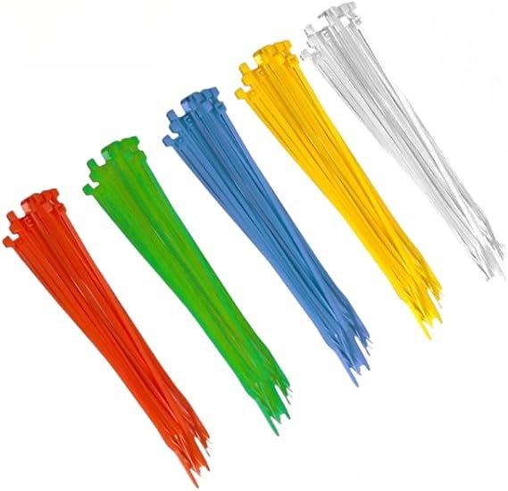 Tek-İş 529563 Plastik Kablo Bağı Klipsi Cırt Kelepçe Karışık Renk Set 100 Mm 5 Renk X 20 Toplam 100 Adet