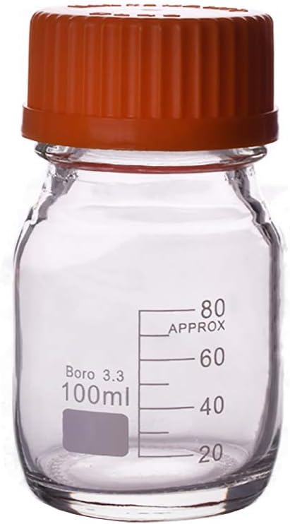 MBH0100 100ml Borosilicate glass graduated reagent bottle autoclavable with GL45 screw cap