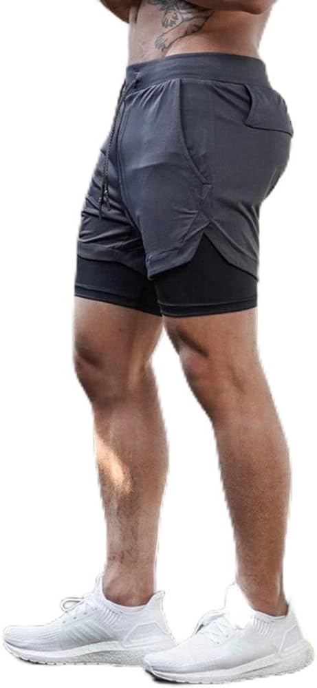 Men's Shorts, 2 in 1 Running Sports Shorts, Men's Sports Running Shorts