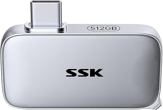 SSK 512GB Externe SSD USB-C Portable SSD Festplatte Extern bis zu 1050MB/s