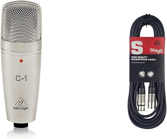 Behringer C-1 Studio Condenser Microphone & Stagg SMC6 6 metre standard microphone cable