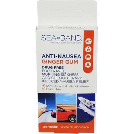 Sea-Band Anti-Nausea Ginger Gum (24 Pieces)