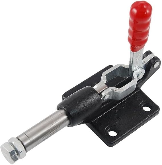 Quick Release for TOGGLE Clamp GH-305-C, 500lb Capacity Push Pull Hand Clamp with Steel Base for Welding Woodworking Assembly, Red and Black, 125mm