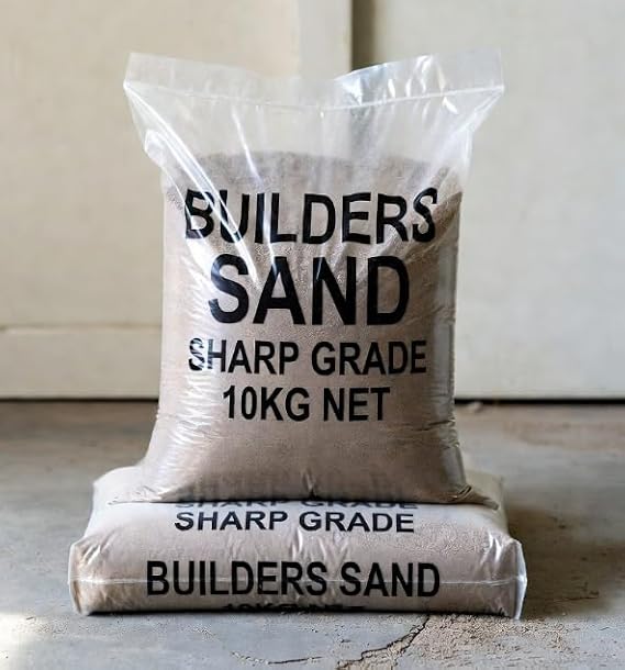 Builders Sharp Sand 20kg (2 x 10kg Bags) - Premium Washed Grade for Mortar Mixing, Floor Levelling, Slab Laying & Clay Soil Improvement
