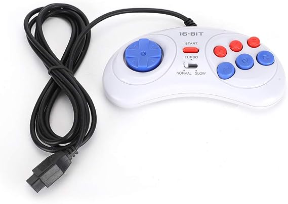 Beufee Game Controller, 16Bit 9-Pin Mini Console Handheld Classic Controller Gaming Controller Ergonomic Design Gamestick with Turbo Function for Sega