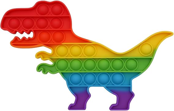 Pop Fidget Toy Dinosaur Push Pop Bubble Sensory Toy For Kids And Adults Travel Popper Poppet Toy Squishy Toy For Gifts & Parties ADHD Stress & Anxiety Relief Toy Squeeze Toddler Toy (Dinosaur)