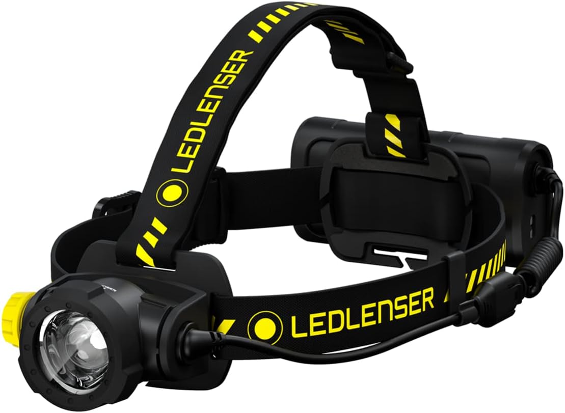 Ledlenser H15R Work - Rechargeable Outdoor LED Head Torch, Super Bright 2500 Lumens Headlamp, Professional Powerful LED Headlight, 250 Meter Focus, Water Resistant (IP67), Up to 70 Hours Running Time [Energy Class A+]