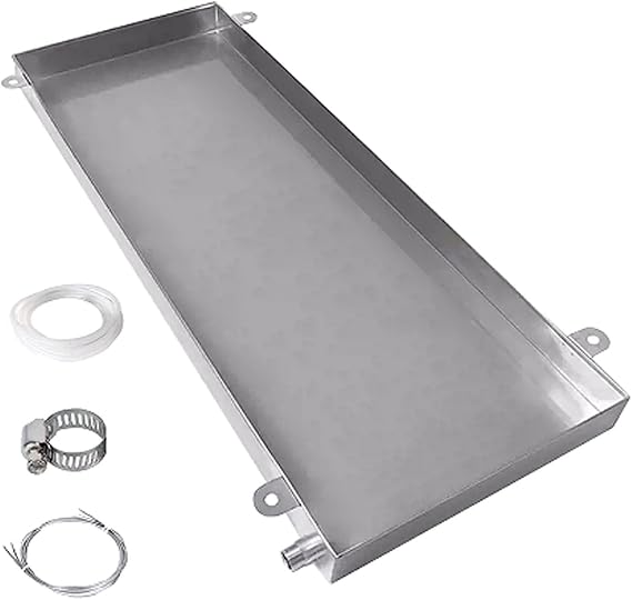 Condensate Drain Pans with Rolled Edges, 1 Set of Air Conditioner Tray Drip Pan, Drip Tray with Drain for Split Air Conditioners(93 * 44 * 4cm/37 * 17 * 2in)