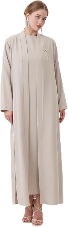 Eteği Parçali Zincirli Abaya