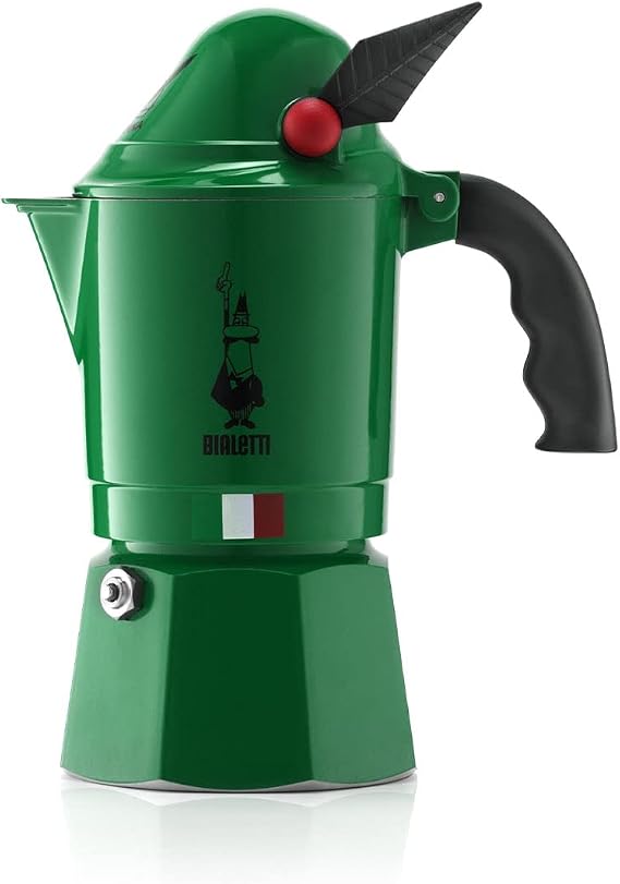 Bialetti - Moka Express Alpina: Iconic Italian Espresso Maker, Authentic Italian Coffee, 3 Cups, Aluminium, Green [Energy Class A]