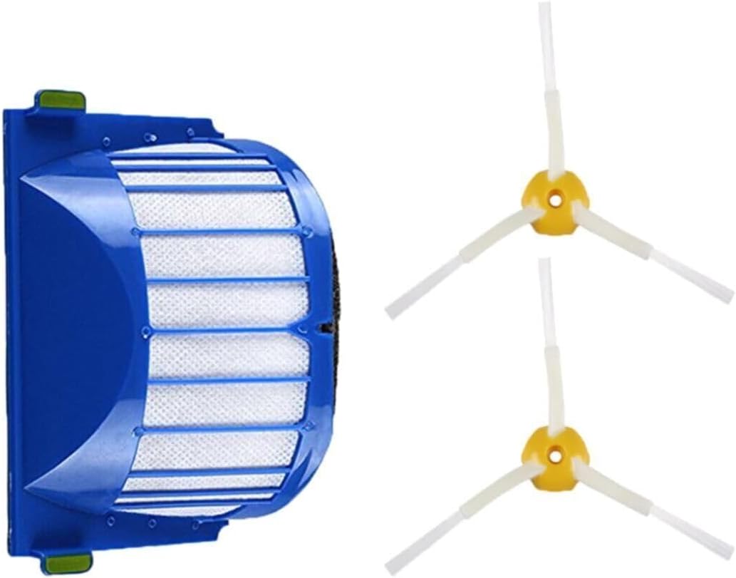 I-robot Roomba 605 606 Uyumlu 3 Parça Yedek Filtre Fırça Seti, Siyah 701039IR605