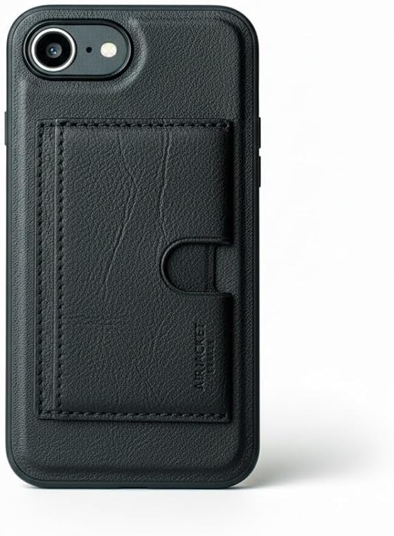 Apple iPhone 16E Uyumlu Manyetik Deri Cüzdan Kılıf, Kart Yuvalı, Kablosuz Şarj Destekli, Ayrılabilir Tasarım, Siyah