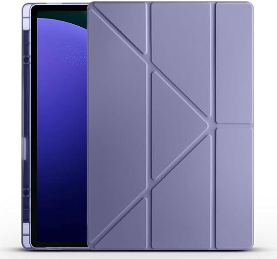 Tri Folding Pen Split Stand Case (Purple) compatible with Galaxy Tab S11 Ultra SM-X930 Case