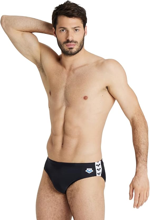 Arena Mens Icons Solid Swim Briefs, Black, 6 EU
