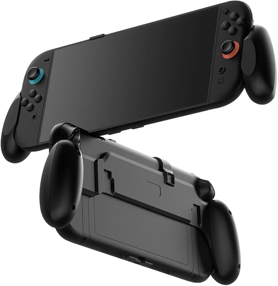 TNP Dockable Grip Case for Nintendo Switch 2 2025 - Ergonomic Grip Case with Slim, Lightweight, Comfortable Handle Compatible with Nintendo Switch/OLED, Black