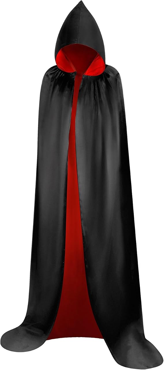 Myir JUN Black Red Cape Adult Unisex Womens Halloween Costume Robe Hooded