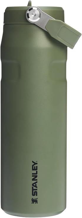 Stanley IceFlow Aerolight Flip Straw 2.0 Pipetli Su Şişesi, Haki (Dried Pine), 0.7 Litre