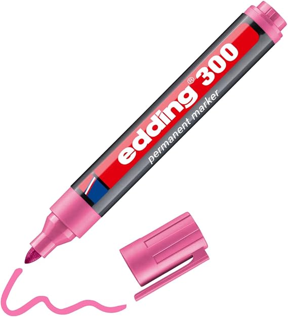 edding 300 permanent markör - pembe - 1 kalem - yuvarlak uçlu 1,5-3 mm