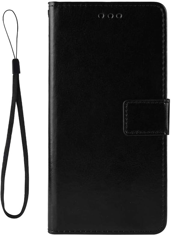 Case Compatible with Nokia 105 2G 2023,Wallet design Case with Card Slot,Classic solid color.Standable Flip Case-Black