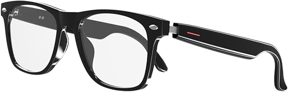 GKEAPZA Comfortable Sunglasses with Bluetooth Audio – Open-Ear Design, Blue Light Blocking, Voice Assistant & Noise-Reduction Mic, Ideal for Calls & Everyday Wear (Full Frame, Clear Lenses, Unisex).