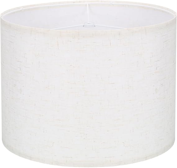Hard-Back Drum Lampshade,13"x 13"x 10"Spider Fitter-Cream