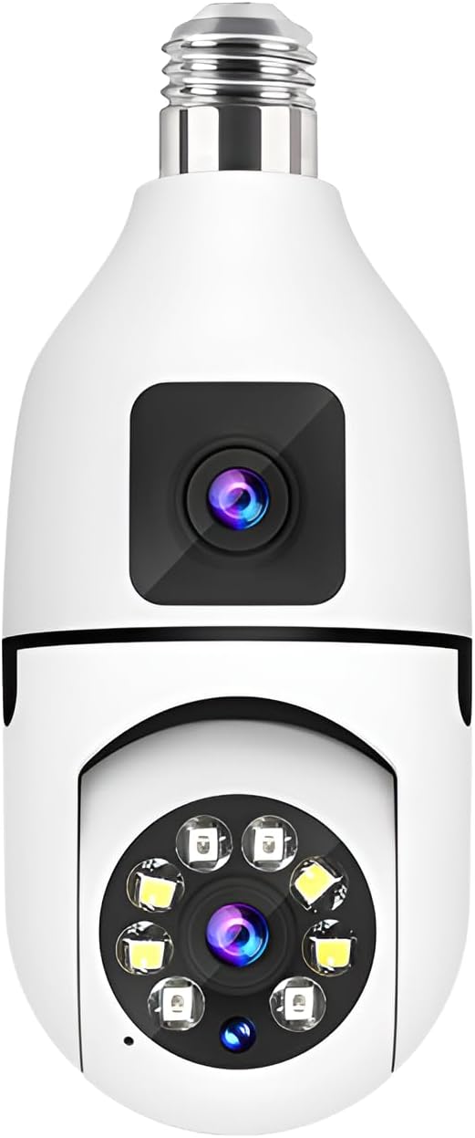 Bulb Type Camera, 00p HD Camera, Dual Light, Night Motion Detection, Mobile Phone Remote Control, Easy Installation, Indoor Use, Security Surveillance, Default
