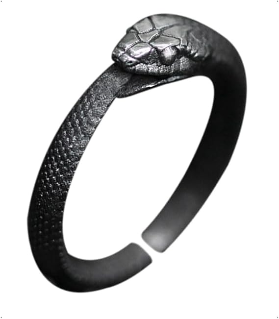 Adjustable Viking Ring for Men - Eagle Pattern, Black Snake, Dog With Removable Glasses - Vintage Hip Pop Chunky Toe and Thumb Open Single Animal Ring Gift for Boys