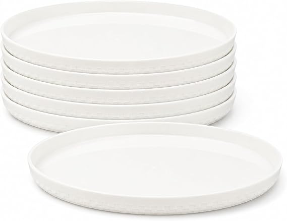 Orret Home 6’lı Plastik Tabak Seti, 23,5 cm Kırılmaz ve Tekrar Kullanılabilir Servis Tabağı, Piknik Kamp Mangal Barbekü Parti ve Günlük Kullanım İçin Hafif Tabak