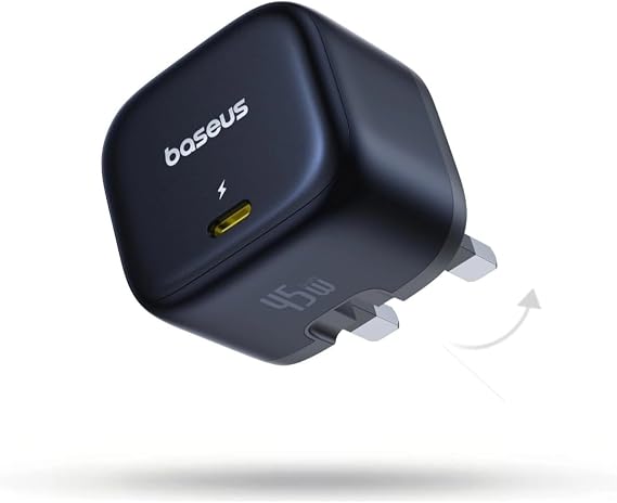 45W USB C Charger, Baseus PPS Fast Charger, USB C Charging Plug, Laptop Compatible, Super Fast Charging for Samsung Galaxy S24 Ultra/S24/S23+/Note20, iPhone Air/17/17 Pro Max, Pixel, Macbook etc
