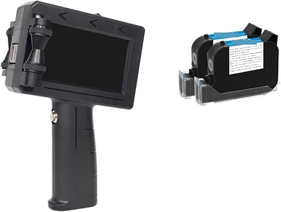 Wide Coding Applications Inkjet Printer Production Date Number Text Logo Expiry Date Label Plastic Carton Handheld Thermal Inkjet Printer Lightweight and Convenient(Printer and 2 ink)