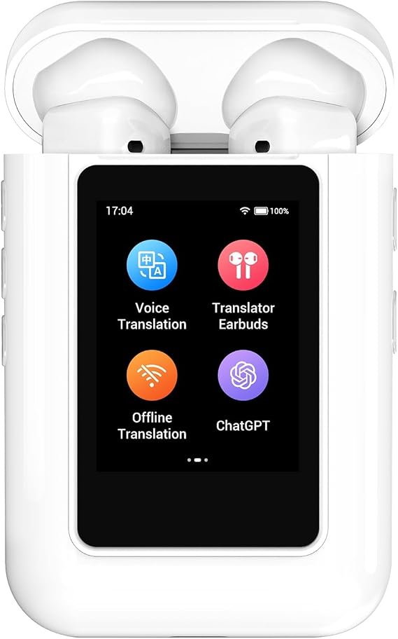 Language Translator Device, Translator Earbuds,Innovative ChatGPT AI Translator Earphones with Touch Screen, 144 Languages with 16 Offline Packs
