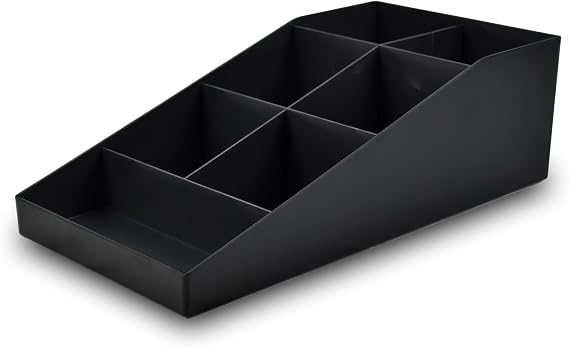 Deflecto Coffee & Tea Condiment Station Organiser, 7 Compartment Caddy