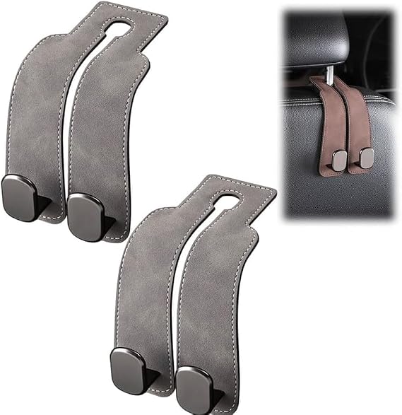 2 Pcs Car Headrest Hooks for Toyota Corolla Cross Hybrid 2022-2026, Car Seat Hanger Purse Holder Organizer Vehicle Storage Backseat Hook Accessories,Grey