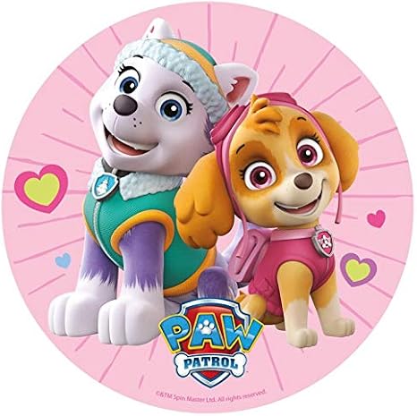 Skye & Everest Paw Patrol Edible Image - Cake Topper Children's Birthday - Round 20cm 8 inch