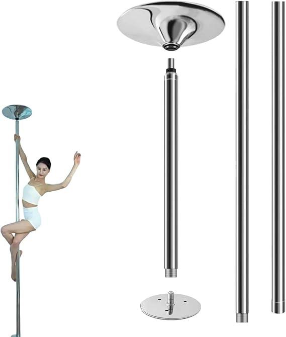 Professional Dancing Pole, Steel Portable & Removable, Spinning Static Mode, Height Adjustable, for Exercise, Home, Club, Gym Stage Performance