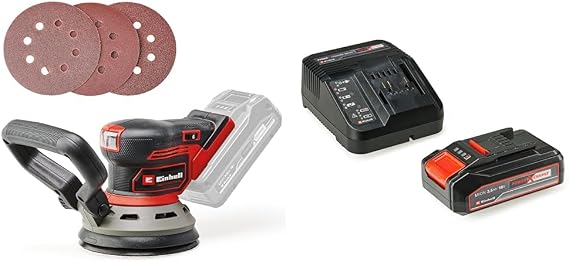 Einhell TP-RS 18/32 Li BL - Solo, Akülü Eksantrik Zımpara ve Einhell 18V 2,5 Ah PXC Starter Kit (Başlangıç Seti)