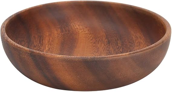 Wooden Bowl Salad Bowl Wooden Furit Dish Wooden Bowl Salad Bowl 17.5 x 4 cm Wooden Snack Dish Fruit Food Salad Soup Bowl for Home Coffee Shop Use