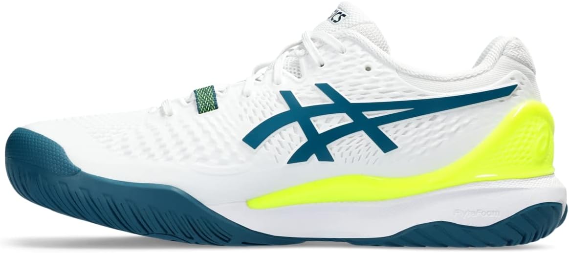 ASICS Men's Gel-Resolution 9 Tennis Shoe, White/Restful Teal, 7 Wide