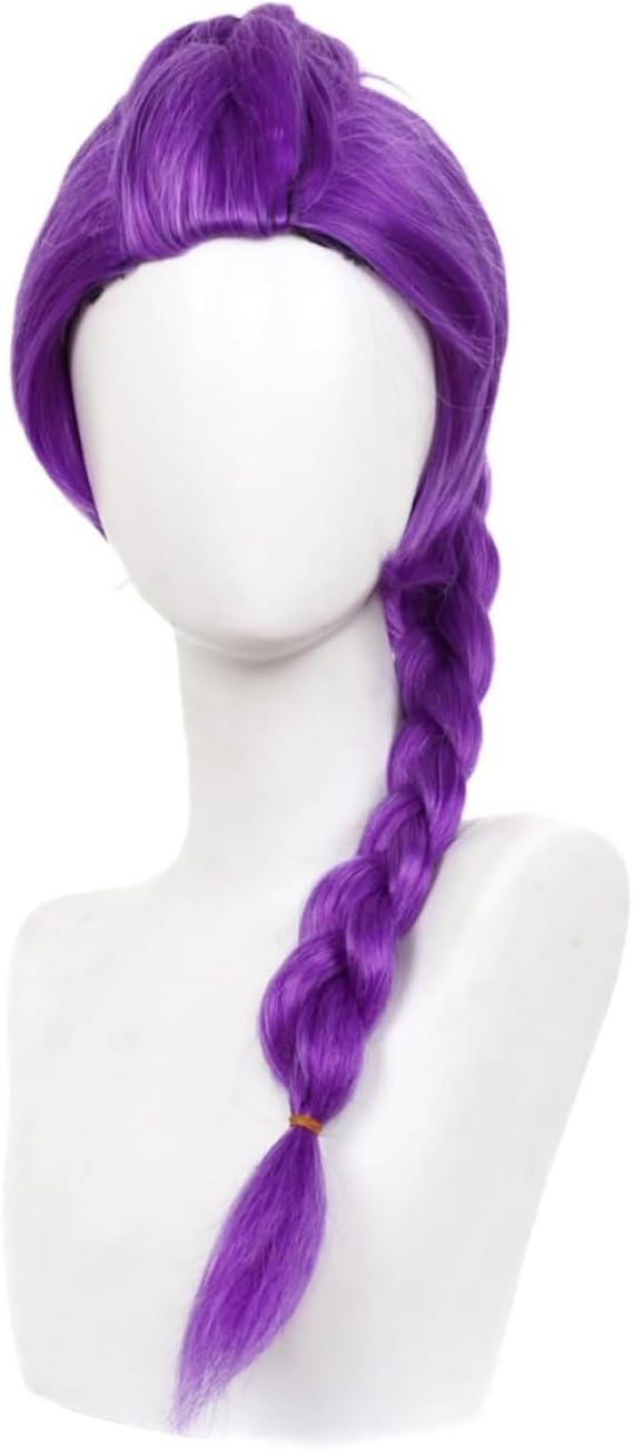 Purple Wig with Thick Braid, Purple Hair Extensions Cosplay Hair Long Braids Wig Anime Cosplay for Stage Costume Outfits Indoor Outdoor Decor (A)