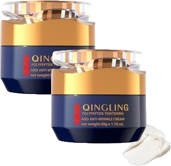 Qingling Crema Para Arrugas, Qingling Wrinkle Removal Cream, Qingling Polypeptide Tightening And Anti-Wrinkle Cream, Face Tightening Cream For Women Men (2pcs)