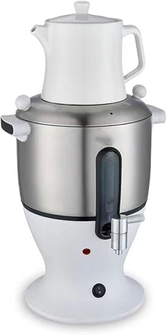 JOSBY Electric Turkish Tea Maker, Stainless Steel 1500W Double Pot Kettle & Infuser, 6L Electric Samovar, with Keep Warm Function, for Russian and Turkish Tea