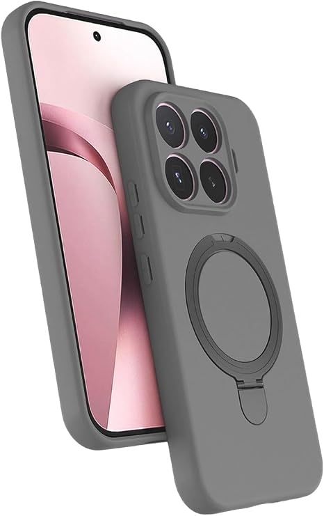 SİDE EYE - Xiaomi Mi 17T İçin Regal Standlı Kamera Korumalı Mat Yüzey MagSafe İle Uyumlu Telefon Kılıfı Arka Kapak - Titan Gri