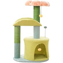 Cat tree Multi - level Cat Tree Scratching Post Hammock Hanging Ball Toy Semi enclosed Apartment(Medium)