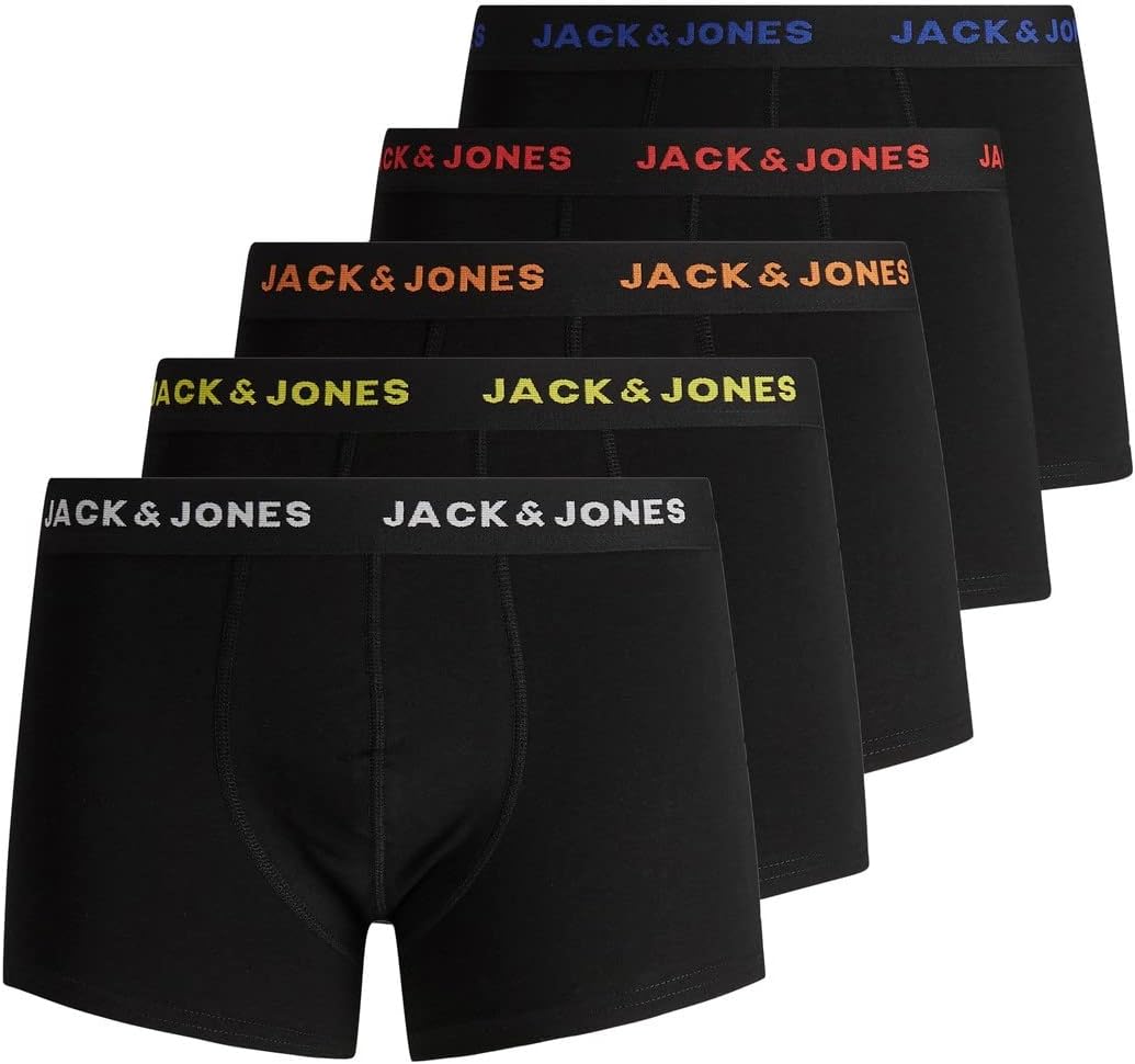 Jack & Jones Jacblack Friday Trunks Pack of 5 LtnBoxer ShortsMen