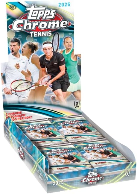 2025 Topps クロムテニスホビーボックス - 各ボックスにクロームサインカード2枚入り。