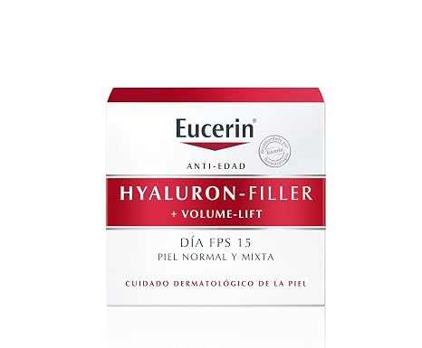 Eucerin Hyaluron-Filler + Volume-Lift Day Cream Combination and Normal Skin SPF 15 (50 ml), Anti-Wrinkle Cream with Instant Face Lift Effect with Hyaluronic Acid that Fills Wrinkles