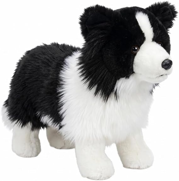 Border Collie Stuffed Animal Realistic Dog Plush Toys, 11.4in