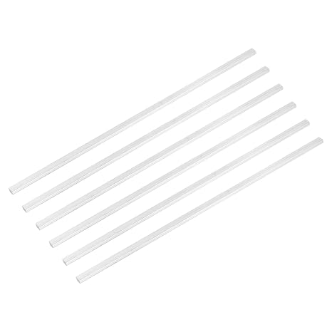 sourcing map 6Pcs Square Aluminum Flat Bar 5/32" Thick 5/16" Width 12" Long